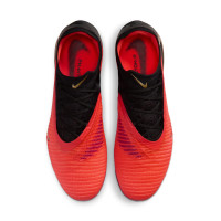 Nike Phantom 6 Low Elite Gras Voetbalschoenen (FG) Zwart Felrood Goud