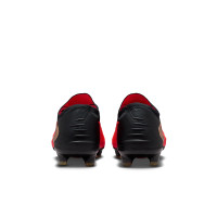 Nike Phantom 6 Low Elite Gras Voetbalschoenen (FG) Zwart Felrood Goud