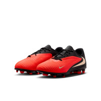 Nike Phantom 6 Low Club Gras / Kunstgras Voetbalschoenen (MG) Kids Zwart Felrood Goud