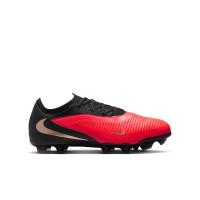 Nike Phantom 6 Low Pro Gras / Kunstgras Voetbalschoenen (MG) Kids Zwart Felrood Goud