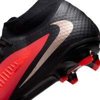 Nike Phantom 6 High Academy Grass/Artificial Grass Football Boots (MG) Black Bright Red Gold