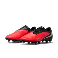 Nike Phantom 6 Low Academy IJzeren-Nop Voetbalschoenen (SG) Anti-Clog Zwart Felrood Goud