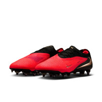 Nike Phantom 6 Low Elite Iron Stud Football Boots (SG) Pro Player Black Bright Red Gold