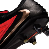 Nike Phantom 6 Low Elite Iron Stud Football Boots (SG) Pro Player Black Bright Red Gold