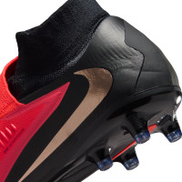Nike Phantom 6 High Pro Artificial Grass Football Boots (AG) Black Bright Red Gold