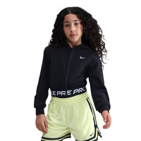 Nike Pro Fleece Trainingsjack Hooded Kids Zwart Wit