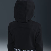 Nike Pro Fleece Trainingsjack Hooded Kids Zwart Wit