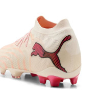 PUMA Future 9 Ultimate Gras Voetbalschoenen (FG) Gebroken Wit Zwart Roze