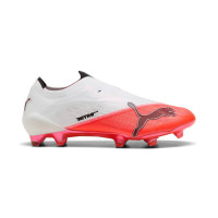 PUMA Ultra Nitro 7 Ultimate Laceless Grass Football Boots (FG) White Bright Red Black