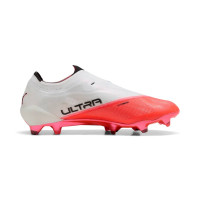 PUMA Ultra Nitro 7 Ultimate Laceless Grass Football Boots (FG) White Bright Red Black