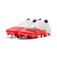 PUMA Ultra Nitro 7 Ultimate Laceless Grass Football Boots (FG) White Bright Red Black