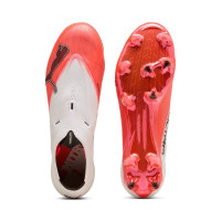 PUMA Ultra Nitro 7 Ultimate Laceless Grass Football Boots (FG) White Bright Red Black