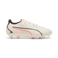 PUMA King 20 Ultimate Grass/Artificial Grass Football Boots (MG) Off White Black Red