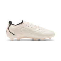 PUMA King 20 Ultimate Grass/Artificial Grass Football Boots (MG) Off White Black Red