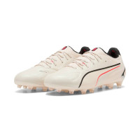 PUMA King 20 Ultimate Grass/Artificial Grass Football Boots (MG) Off White Black Red