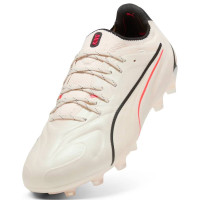 PUMA King 20 Ultimate Grass/Artificial Grass Football Boots (MG) Off White Black Red