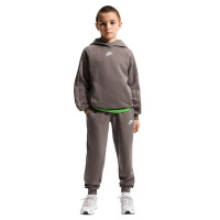Nike Sportswear Club Fleece Trainingspak Hooded Kids Donkergrijs Lichtgrijs