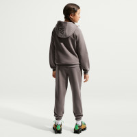 Nike Sportswear Club Fleece Trainingspak Hooded Kids Donkergrijs Lichtgrijs