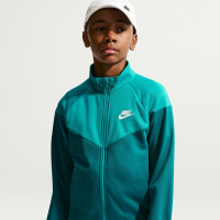Nike Sportswear Trainingspak Full-Zip Kids Blauwgroen Lichtgroen Wit