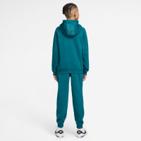 Nike Club Fleece Sportswear Tracksuit Hooded Kids Turquoise White