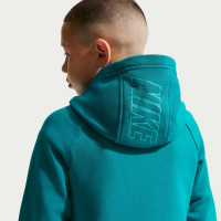 Nike Club Fleece Sportswear Tracksuit Hooded Kids Turquoise White