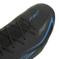 adidas F50 Hyperfast League Mid Gras (FG) Football Boots Black Black Blue