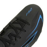 adidas F50 Hyperfast Club Grass/Artificial Grass Football Boots (MG) Kids Black Black Blue