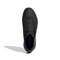 adidas F50 Hyperfast League Gras Voetbalschoenen (FG) Kids Zwart Zwart Blauw