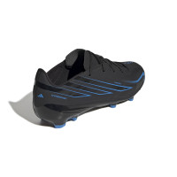 adidas F50 Hyperfast League Gras Voetbalschoenen (FG) Kids Zwart Zwart Blauw