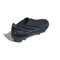 adidas F50 Hyperfast League Veterloze Gras Voetbalschoenen (FG) Zwart Zwart Blauw