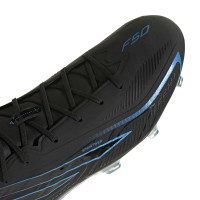 adidas F50 Hyperfast Elite Gras Voetbalschoenen (FG) Zwart Zwart Blauw
