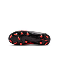 Nike Phantom 6 Low Academy Gras / Kunstgras Voetbalschoenen (MG) Kids Zwart Felrood Goud