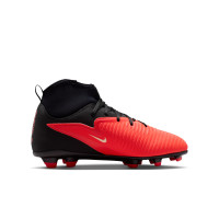Nike Phantom 6 High Club Grass/Artificial Grass Football Boots (MG) Kids Black Bright Red Gold