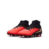 Nike Phantom 6 High Club Grass/Artificial Grass Football Boots (MG) Kids Black Bright Red Gold