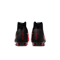 Nike Phantom 6 High Club Grass/Artificial Grass Football Boots (MG) Kids Black Bright Red Gold