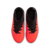 Nike Phantom 6 High Club Grass/Artificial Grass Football Boots (MG) Kids Black Bright Red Gold