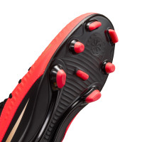 Nike Phantom 6 High Club Grass/Artificial Grass Football Boots (MG) Kids Black Bright Red Gold
