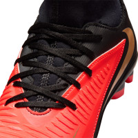 Nike Phantom 6 High Club Grass/Artificial Grass Football Boots (MG) Kids Black Bright Red Gold