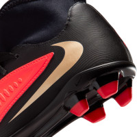 Nike Phantom 6 High Club Grass/Artificial Grass Football Boots (MG) Kids Black Bright Red Gold