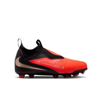 Nike Phantom 6 High Academy Grass/Artificial Grass Football Boots (MG) Kids Black Bright Red Gold