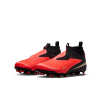 Nike Phantom 6 High Academy Grass/Artificial Grass Football Boots (MG) Kids Black Bright Red Gold