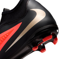 Nike Phantom 6 High Academy Grass/Artificial Grass Football Boots (MG) Kids Black Bright Red Gold