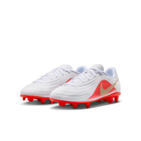 Nike Tiempo Maestro Club Grass/Artificial Grass Football Boots (MG) Kids White Bright Red Gold