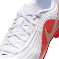 Nike Tiempo Maestro Club Grass/Artificial Grass Football Boots (MG) Kids White Bright Red Gold