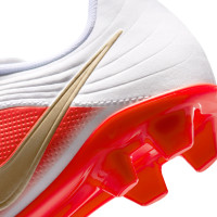 Nike Tiempo Maestro Club Grass/Artificial Grass Football Boots (MG) Kids White Bright Red Gold