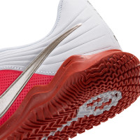 Nike Tiempo Maestro Club Zaalvoetbalschoenen (IN) Kids Wit Felrood Goud