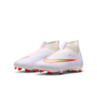Nike Mercurial Superfly 11 Academy Grass/Artificial Grass Football Boots (MG) Kids White Bright Red Gold