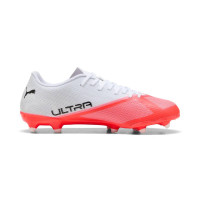 PUMA Ultra 7 Play Grass/Artificial Grass Football Boots (MG) White Bright Red Black