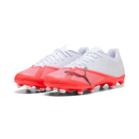 PUMA Ultra 7 Play Grass/Artificial Grass Football Boots (MG) White Bright Red Black