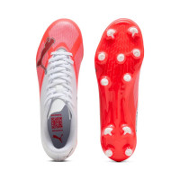 PUMA Ultra 7 Play Grass/Artificial Grass Football Boots (MG) White Bright Red Black